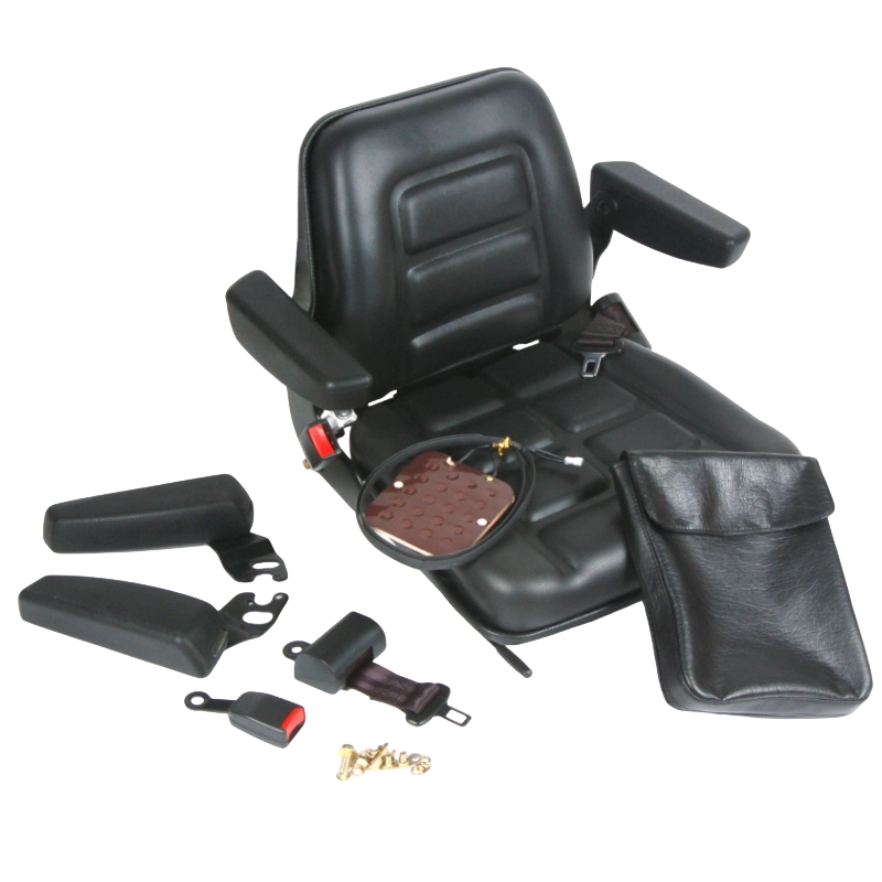 صندلی لیفتراک دارای گواهی ارگونومیک بادوام BF1-1 برای لیفتراک های احتراق داخلی با وینیل مشکی