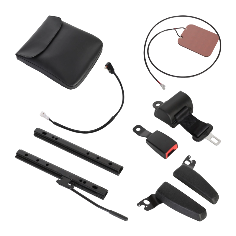 BF1-2 صندلی لیفتراک پشتی تاشو وینیل سیاه مقرون به صرفه برای ناوگان خودروهای انبار